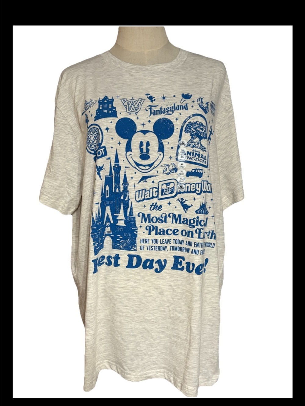 Disney Walt Disney World XL Mickey Mouse Best Day Ever!Attractions T-Shirt Epcot